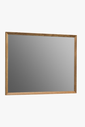 Négyzet alakú tölgyfa keretes előszobai tükör 100x80 cm